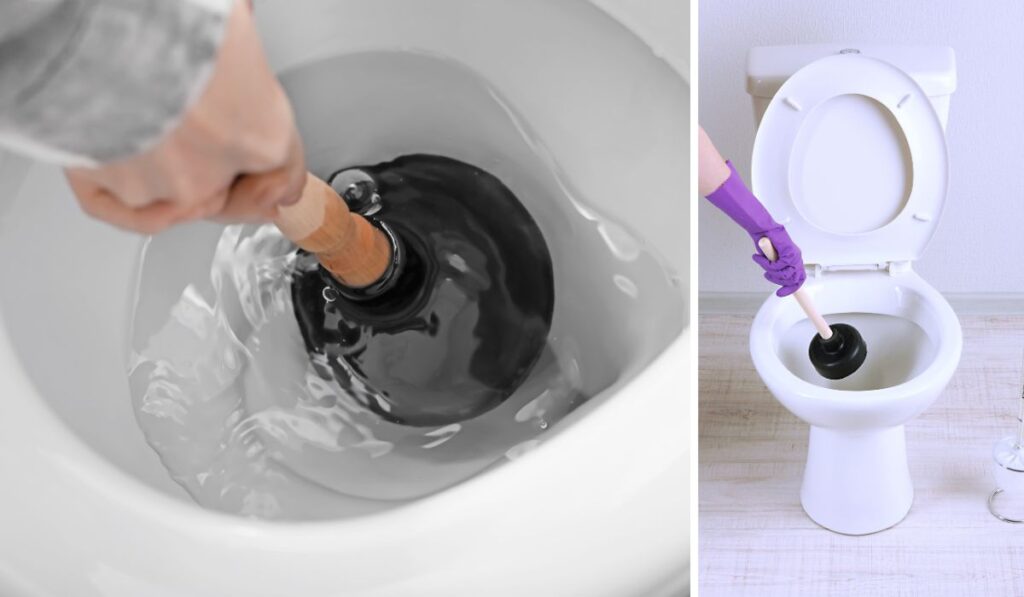 Unclogging Toilet